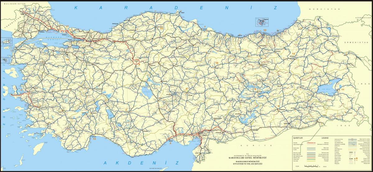 Mapa de conducción de Turquía