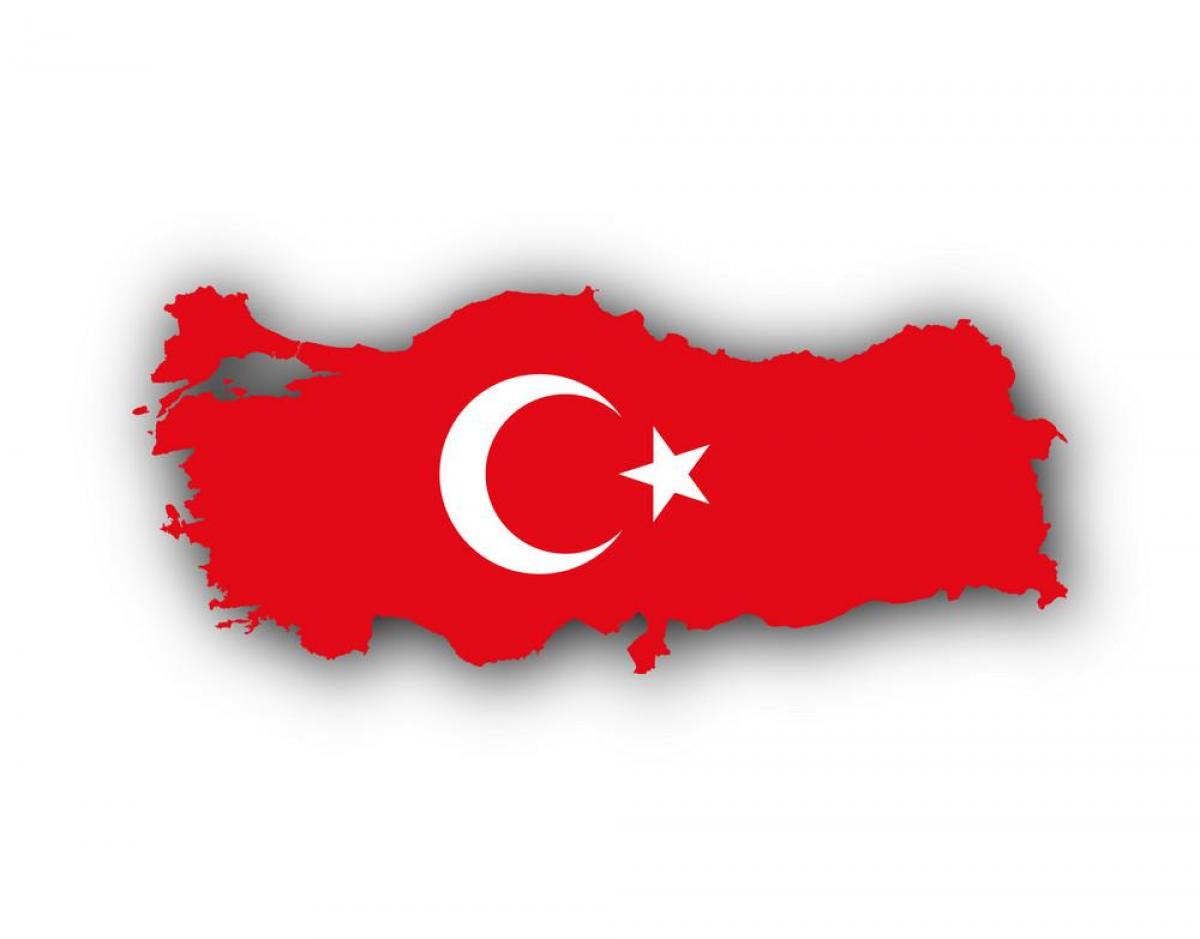 Mapa de la bandera de Turquía