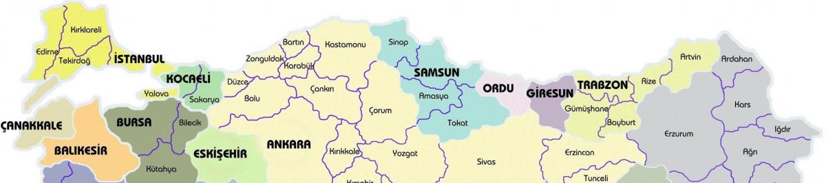 Mapa del norte de Turquía