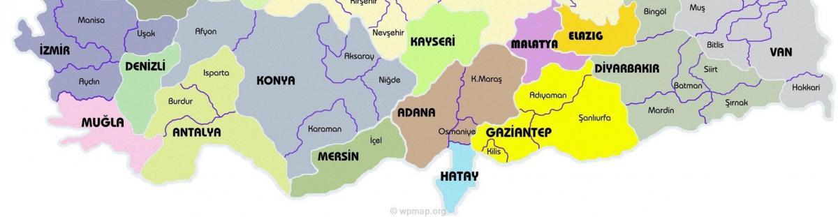 Mapa del sur de Turquía