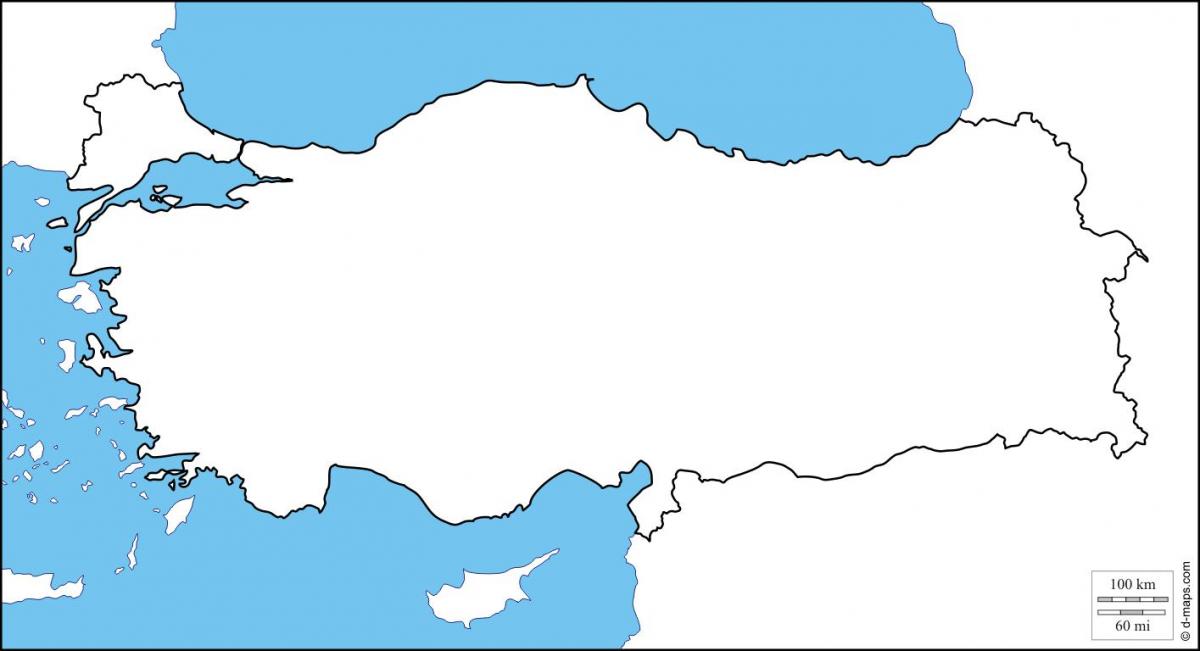 Mapa de Turquía vacío